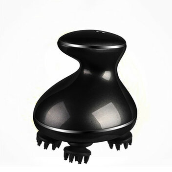 Head scalp massage apparaat Rood LED light 4D kneed techniek waterproof &ndash; zwart