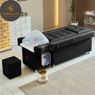 Multi-function Head spa bed Luxurious with footbath&ndash; adjustable &ndash; Black