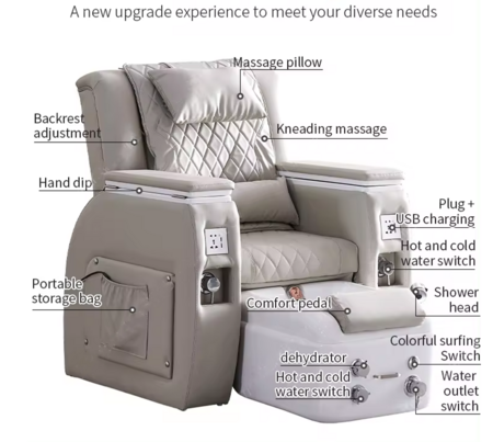Multifunctional Foot spa & Pedicure sofa Luxglow &ndash; Black
