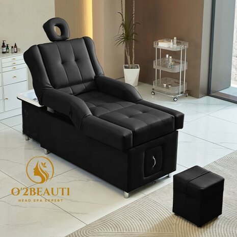 Multi-function Head spa bed Luxurious with footbath– adjustable – Black