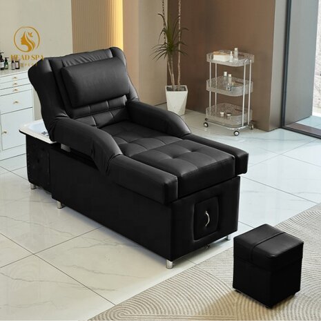 Multi-function Head spa bed Luxurious with footbath– adjustable – Black