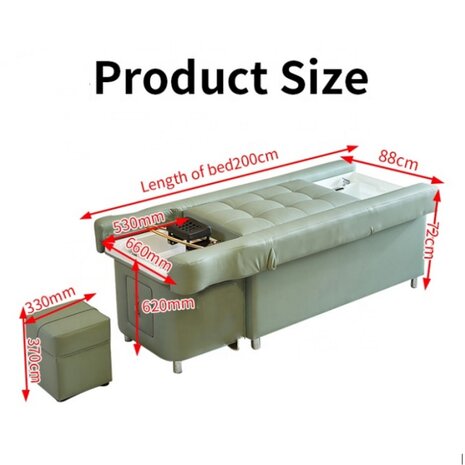 Multi-function Head spa bed Luxurious with footbath– adjustable – Beige