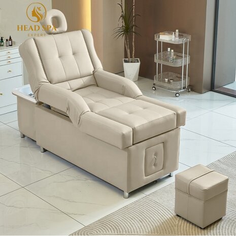 Multi-function Head spa bed Luxurious with footbath– adjustable – Beige