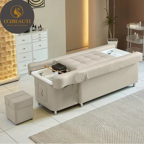Multi-function Head spa bed Luxurious with footbath– adjustable – Beige