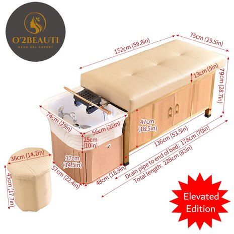 Head spa bed Toyoka LuxStar XL compleet - beige
